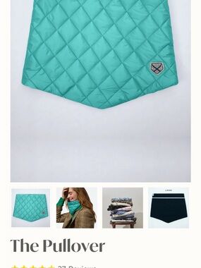 Primaloft Quilted Turquoise Neck Warmer - Women’s
